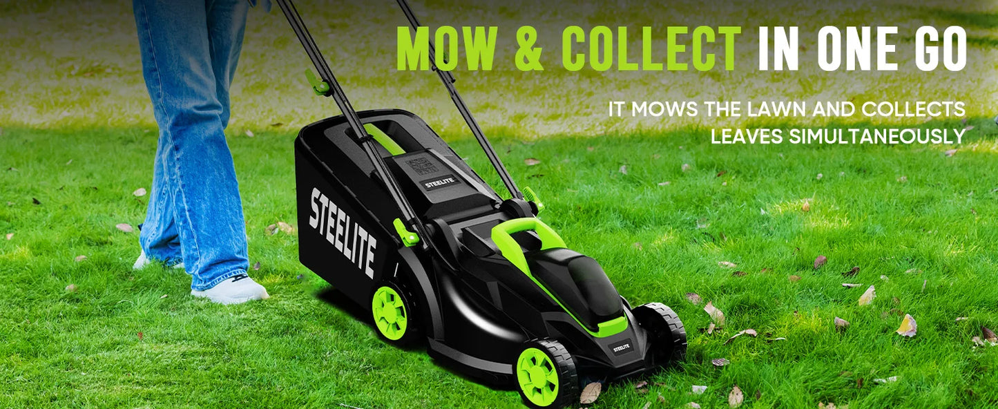 Deli 13" Electric Lawn Mower, 2-in-1