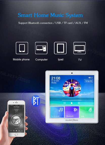 Bluetooth Wall Amplifier Smart Home Audio Mini Touch