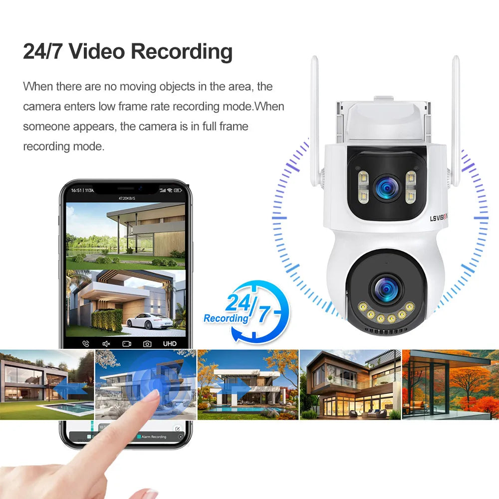 Outdoor Camera Wifi PIR Detection Security Solar