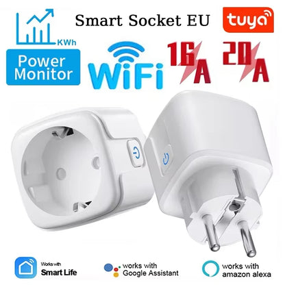 Tuya WiFi Smart Plug 16A/20A EU Smart Socket