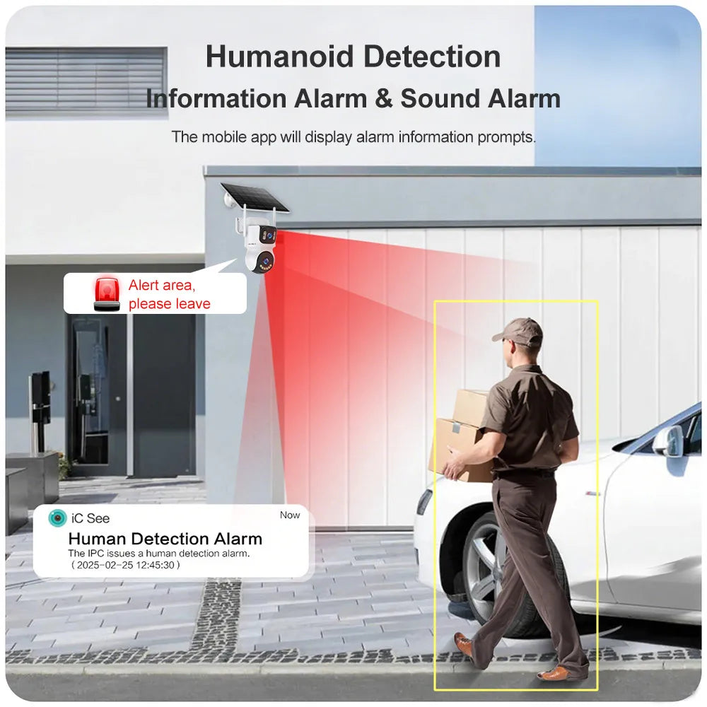 Outdoor Camera Wifi PIR Detection Security Solar