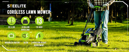 Deli 13" Electric Lawn Mower, 2-in-1
