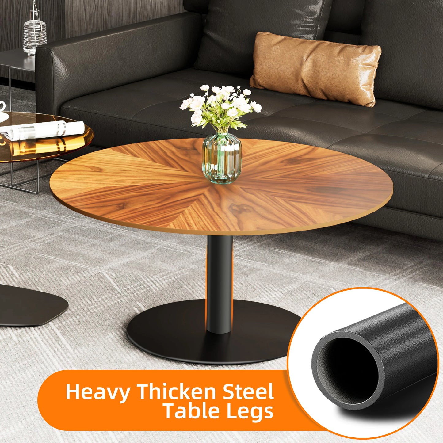 2x Modern Coffee Table Set Round