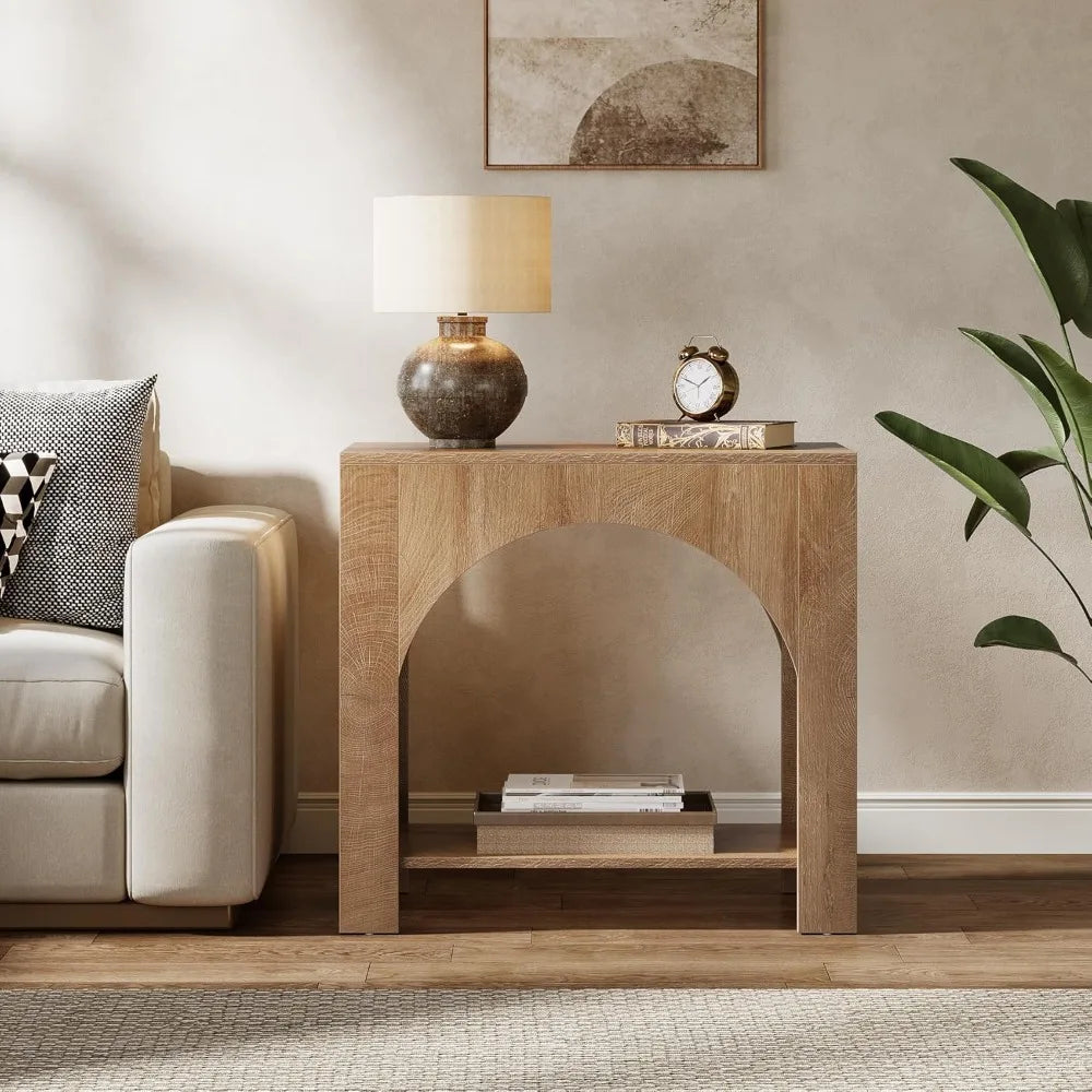 Sturdy Wooden Farmhouse Side Table