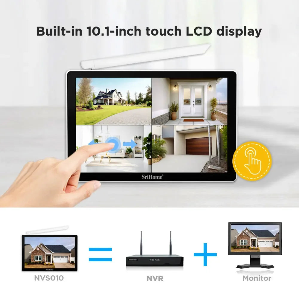 Srihome NVS010 5MP 10 Inch IPS Screen Wireless