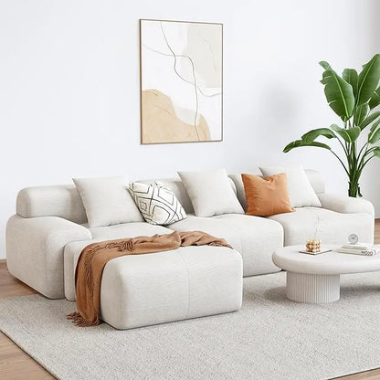 118" Modern L-Shaped Modular Sectional Sofa