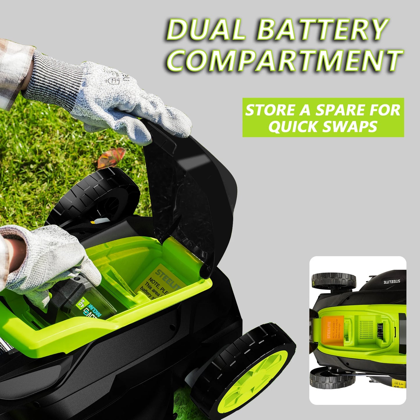 Deli 13" Electric Lawn Mower, 2-in-1