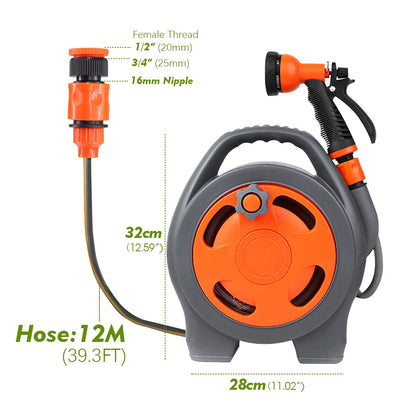 12M Portable Garden Hose Reels with Water