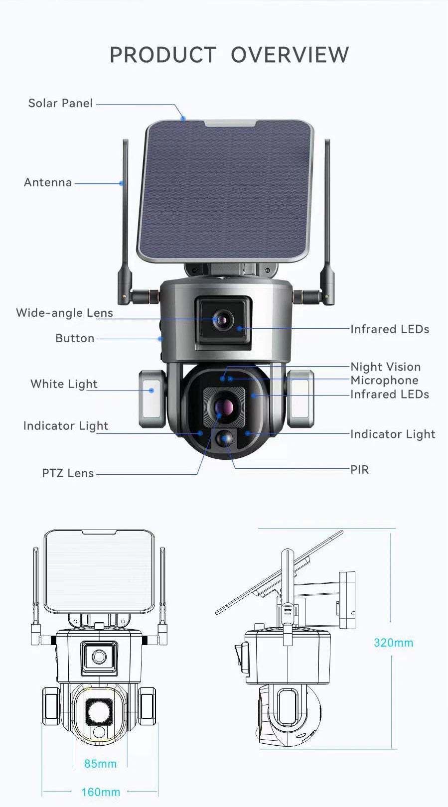 Low Comsunption WIFI IP Camera AI Humanoid Detection