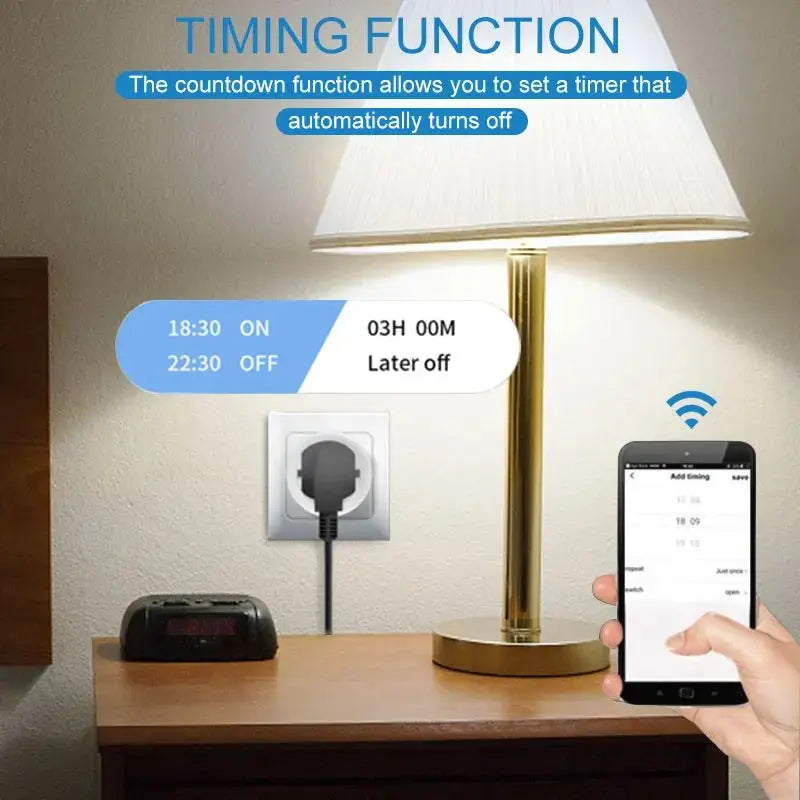 Tuya WiFi Smart Plug 16A/20A EU Smart Socket
