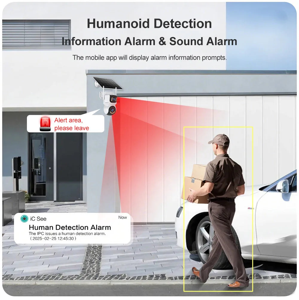 Outdoor Camera Wifi PIR Detection Security Solar