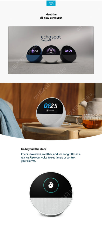 New Original Alexa Echo Spot Mini Wifi Home Alarm