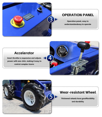 Efficient lawn mower remote controlled