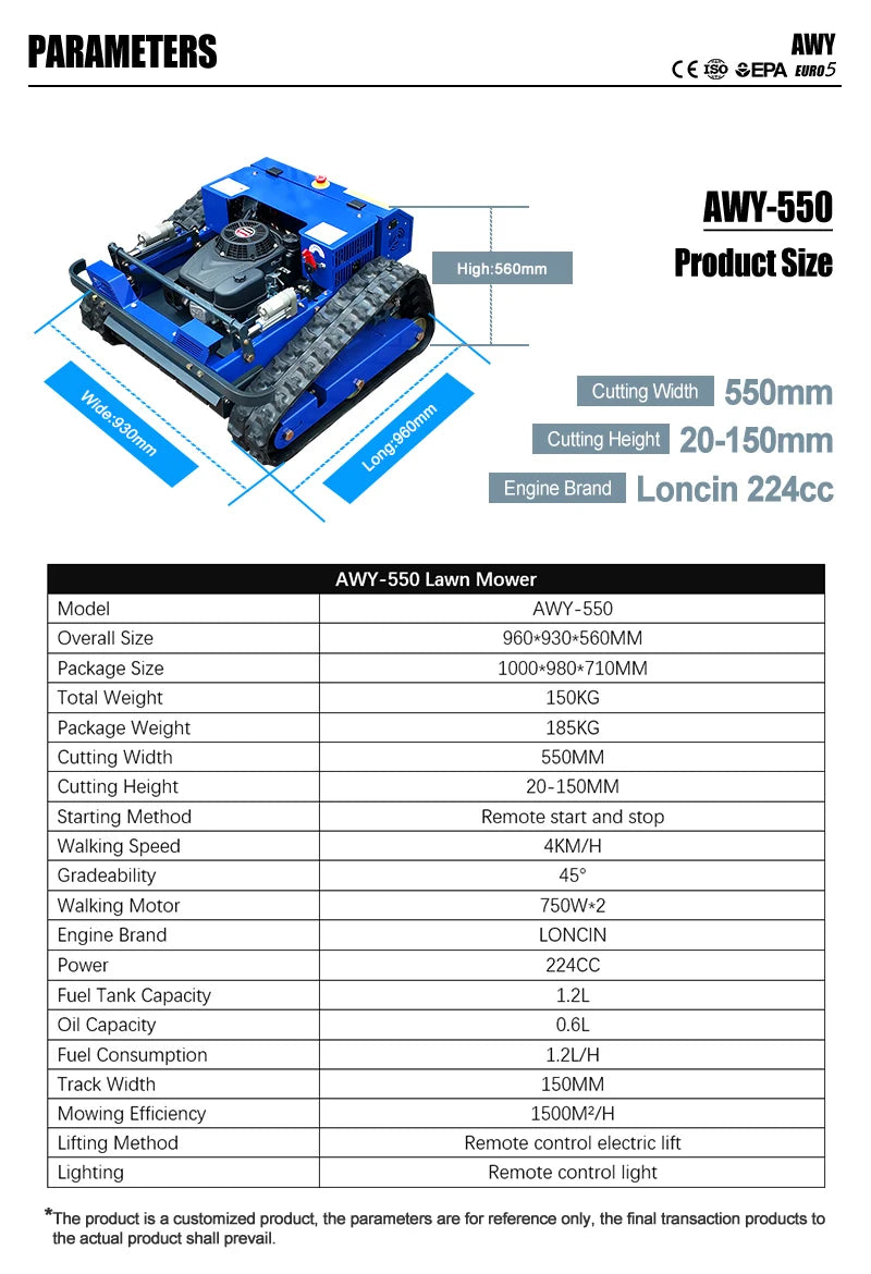Control Smart Zero Turn Robot Petrol Lawn Mower