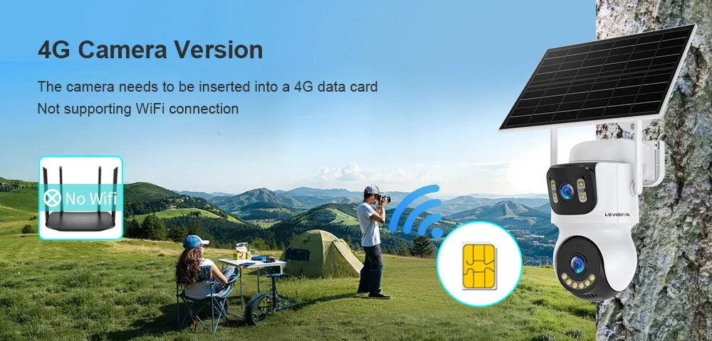 Outdoor Camera Wifi PIR Detection Security Solar