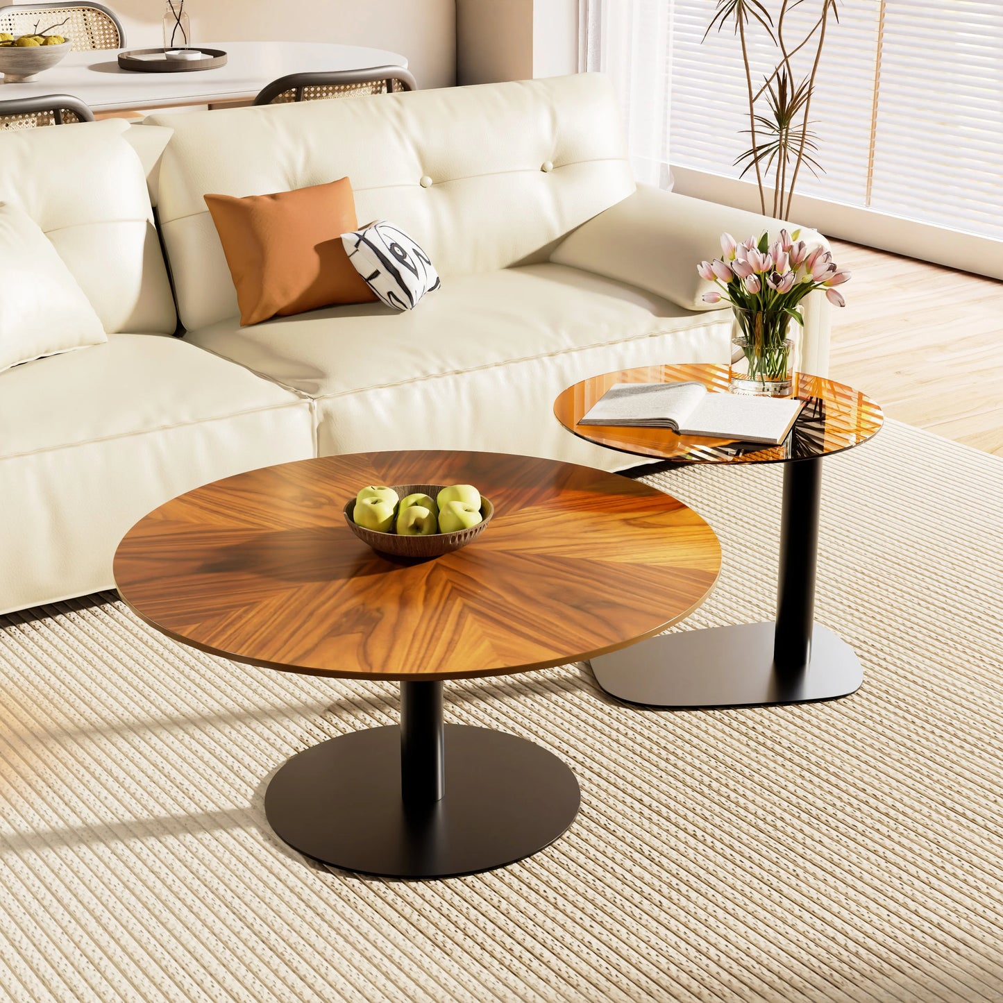 2x Modern Coffee Table Set Round