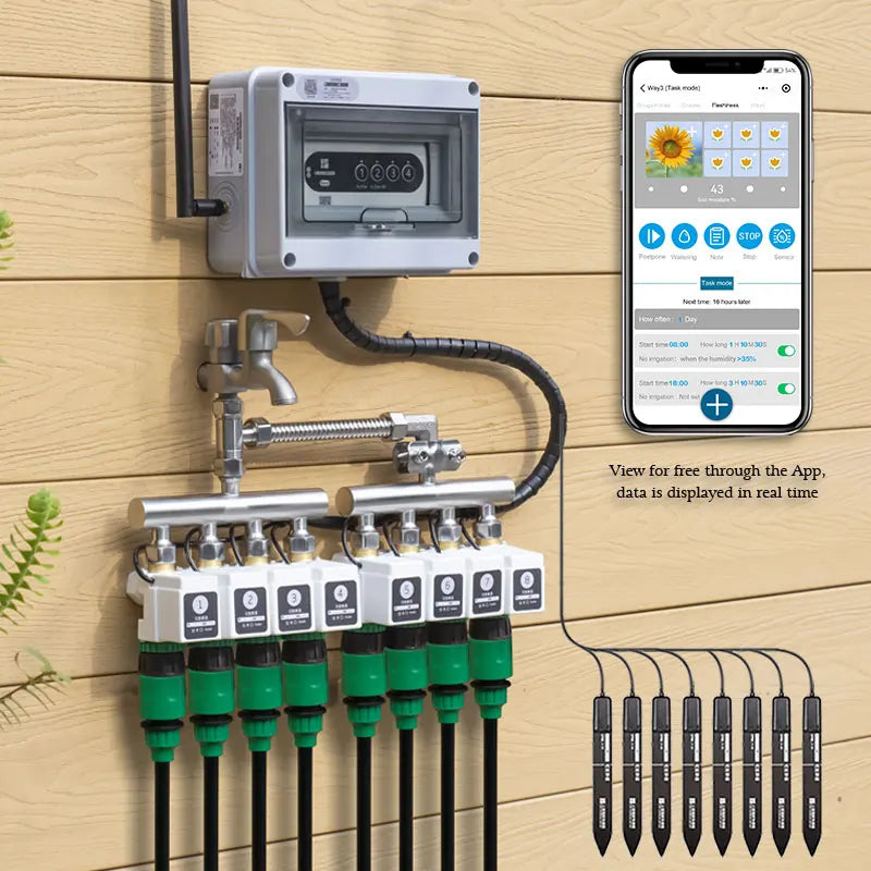 12V Smart Wifi Bluetooth Watering Device 8 Valve
