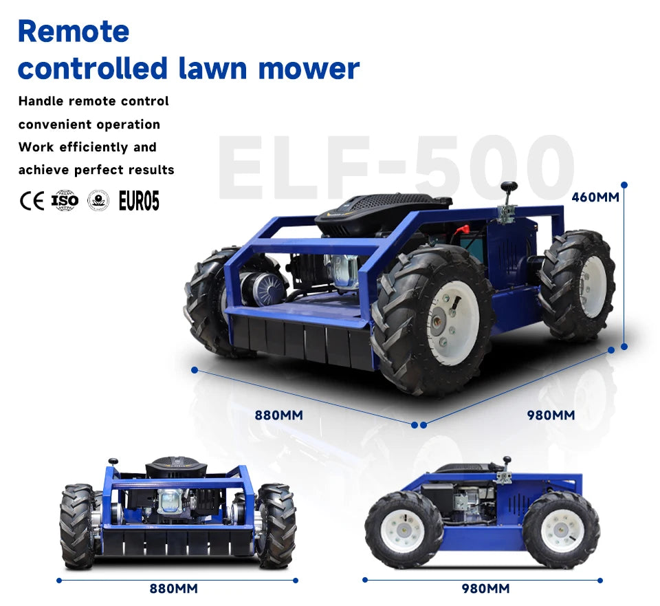 Efficient lawn mower remote controlled