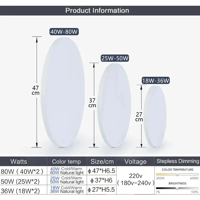 Smart Led Ceiling Lamp 36W 50W 220V