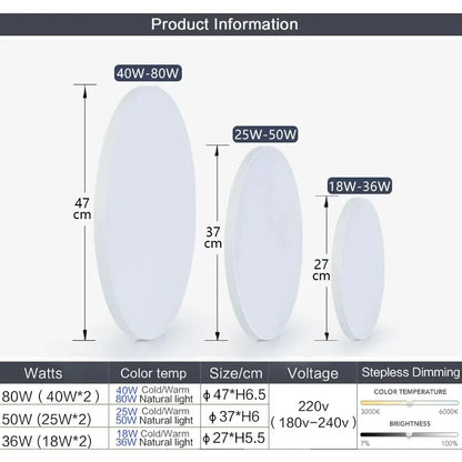 Smart Led Ceiling Lamp 36W 50W 220V