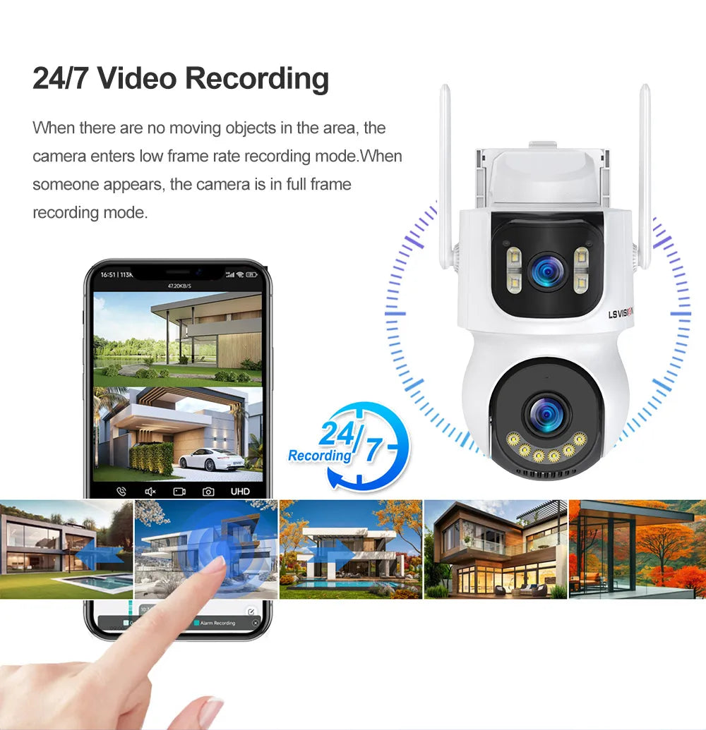 Outdoor Camera Wifi PIR Detection Security Solar