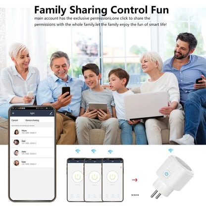 Tuya WiFi Smart Plug 16A/20A EU Smart Socket