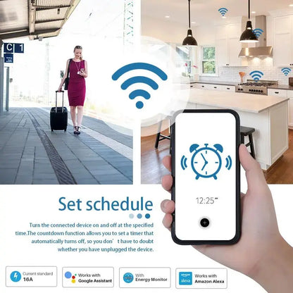 Tuya WiFi Smart Plug 16A/20A EU Smart Socket