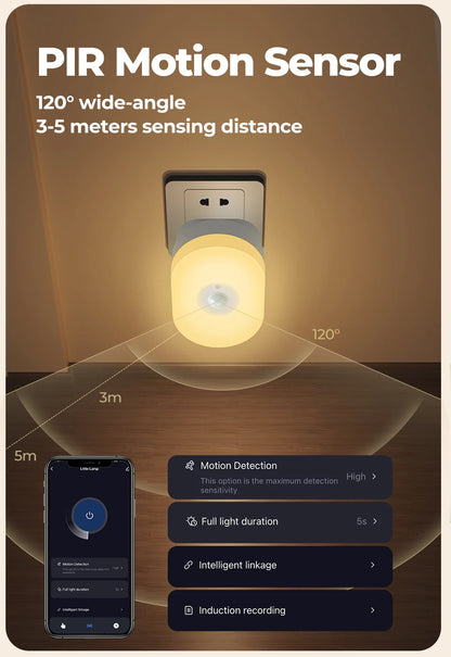 WiFi Tuya Smart Led Night Light PIR Motion Sensor