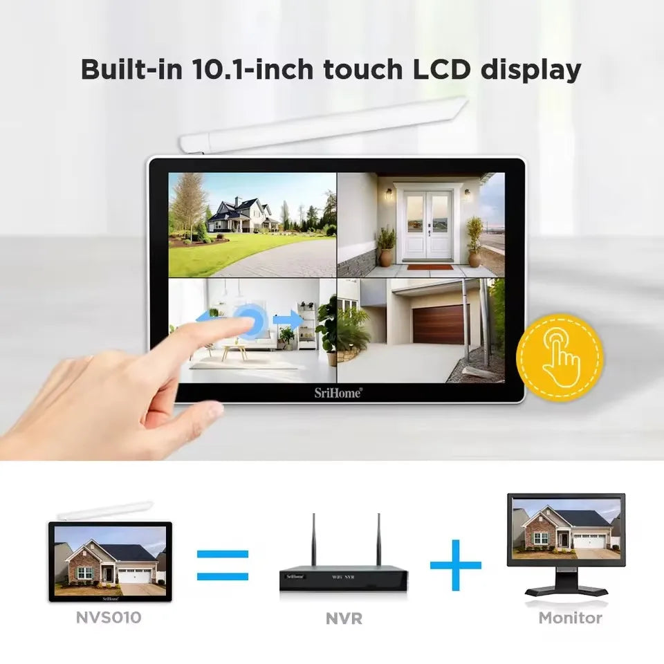 Srihome NVS010 5MP 10 Inch IPS Screen Wireless