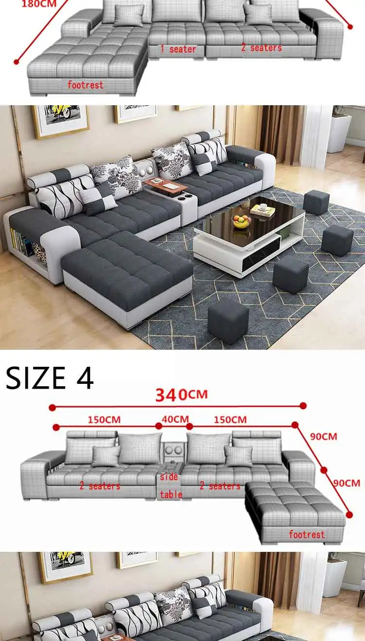 Modern Fabric Sofa Set Furniture Living Room