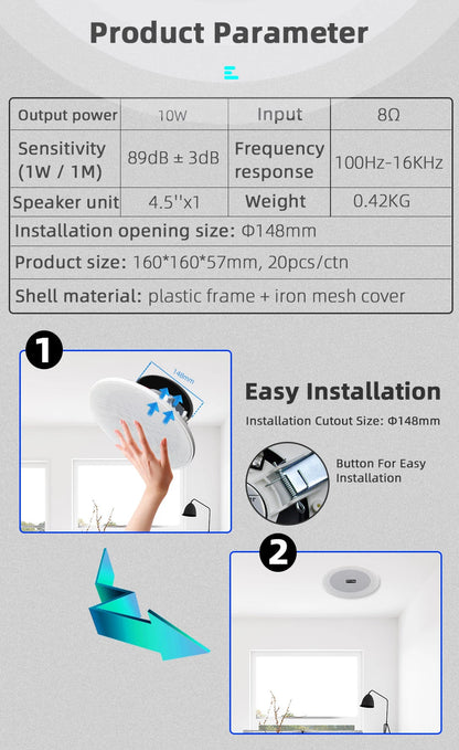 Bluetooth Wall Amplifier Smart Home Audio Mini Touch