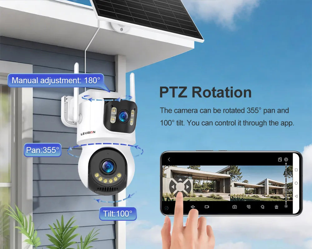 Outdoor Camera Wifi PIR Detection Security Solar