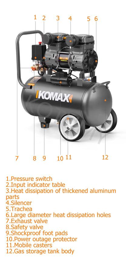 Portable Silent Air Compressor 30L Air Pump