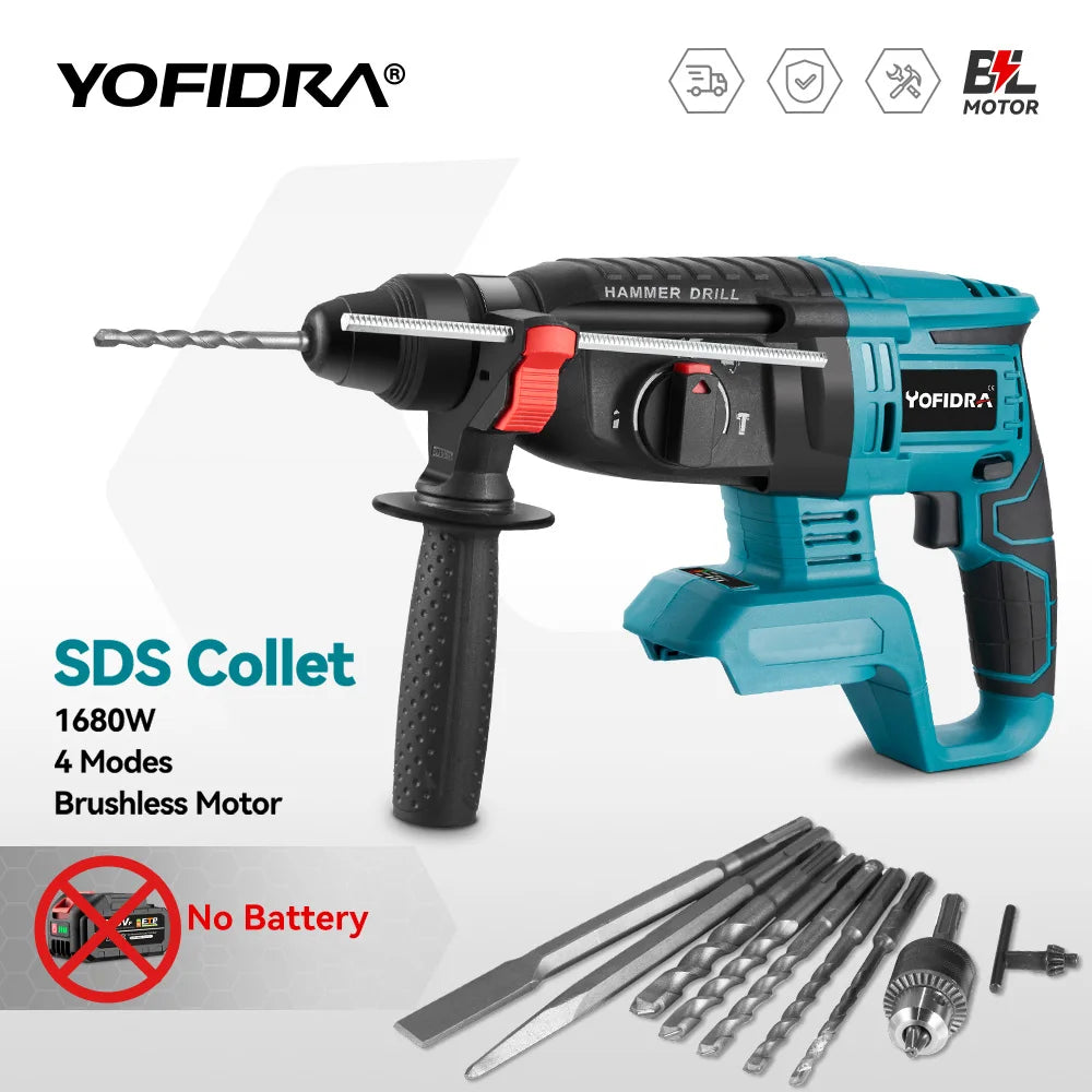 YOFIDRA 26MM Brushless Electric Hammer Drill
