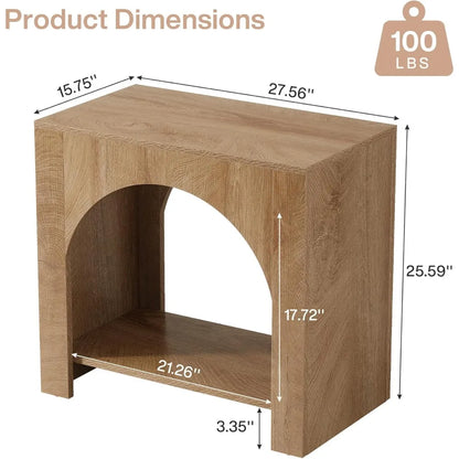 Sturdy Wooden Farmhouse Side Table