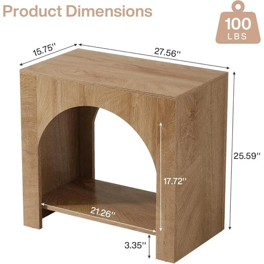 Sturdy Wooden Farmhouse Side Table