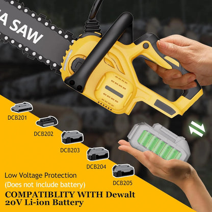 12" Cordless Chainsaw Handheld Garden Electric