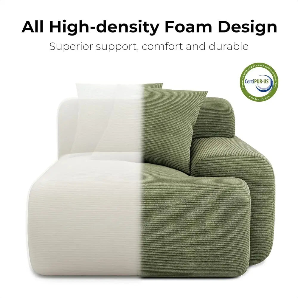 118" Modern L-Shaped Modular Sectional Sofa