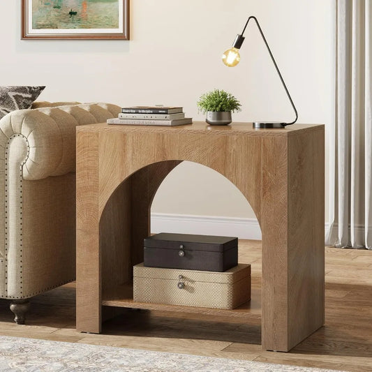 Sturdy Wooden Farmhouse Side Table