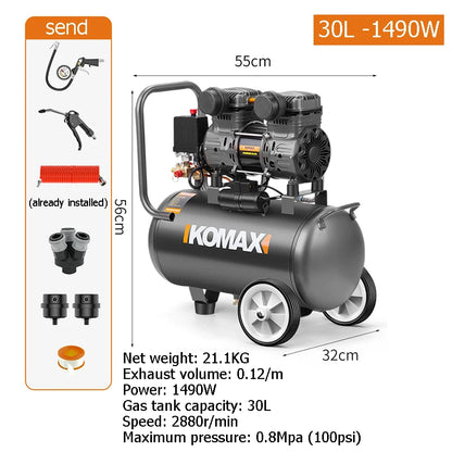 Portable Silent Air Compressor 30L Air Pump