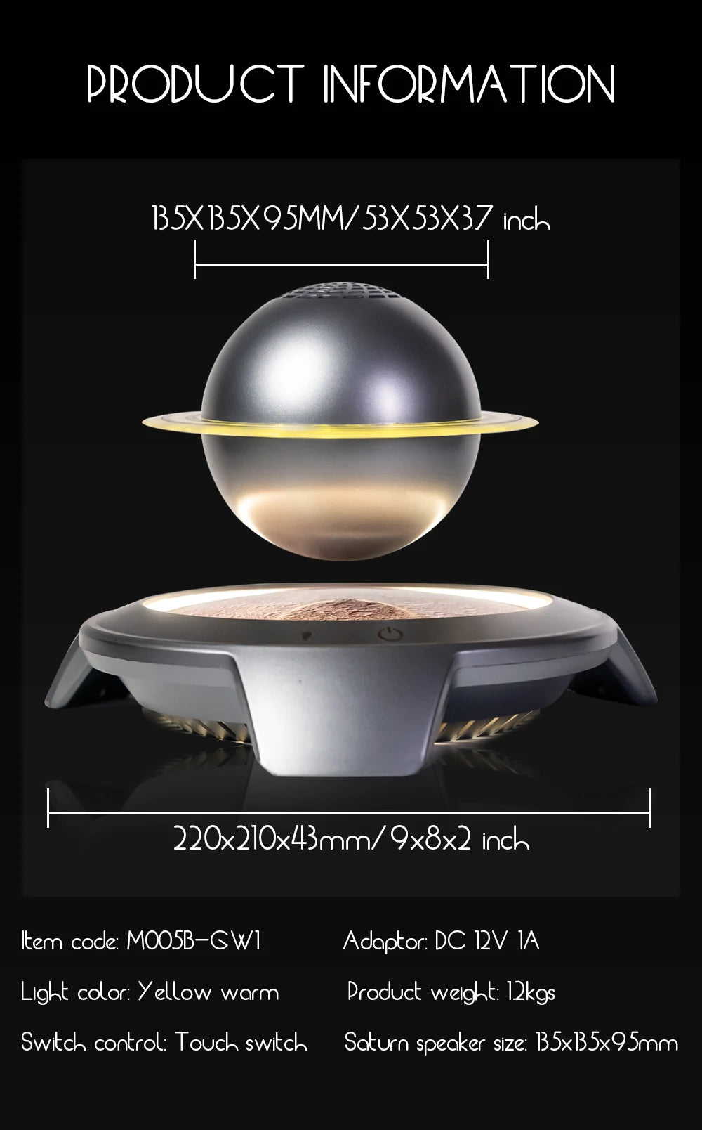 HOMEFISH Maglev Saturn Speaker Wireless
