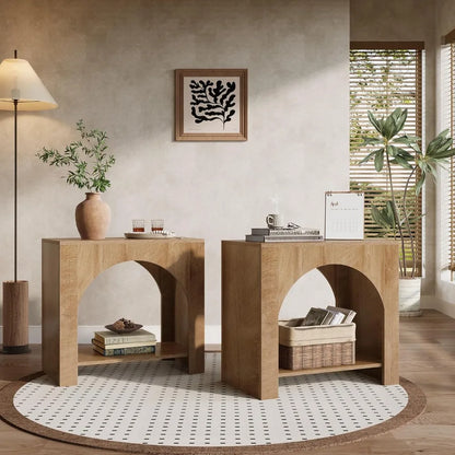 Sturdy Wooden Farmhouse Side Table