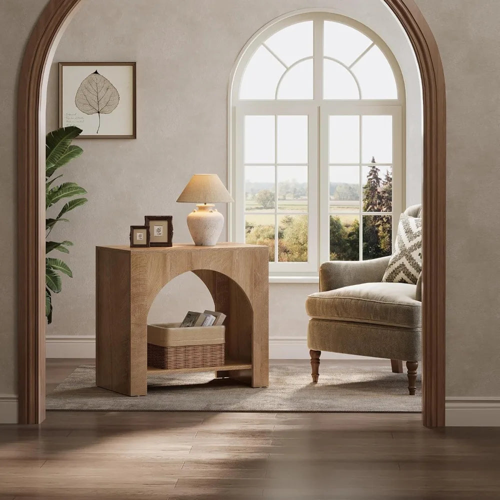 Sturdy Wooden Farmhouse Side Table