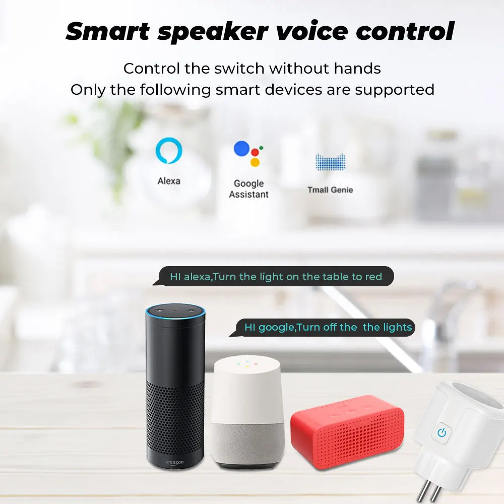 Tuya WiFi Smart Plug 16A/20A EU Smart Socket