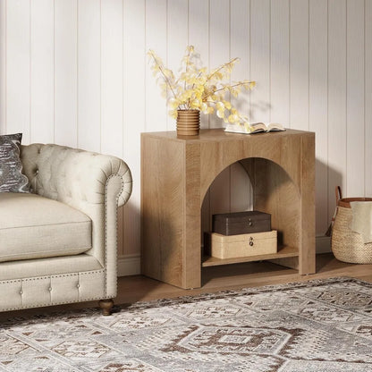 Sturdy Wooden Farmhouse Side Table
