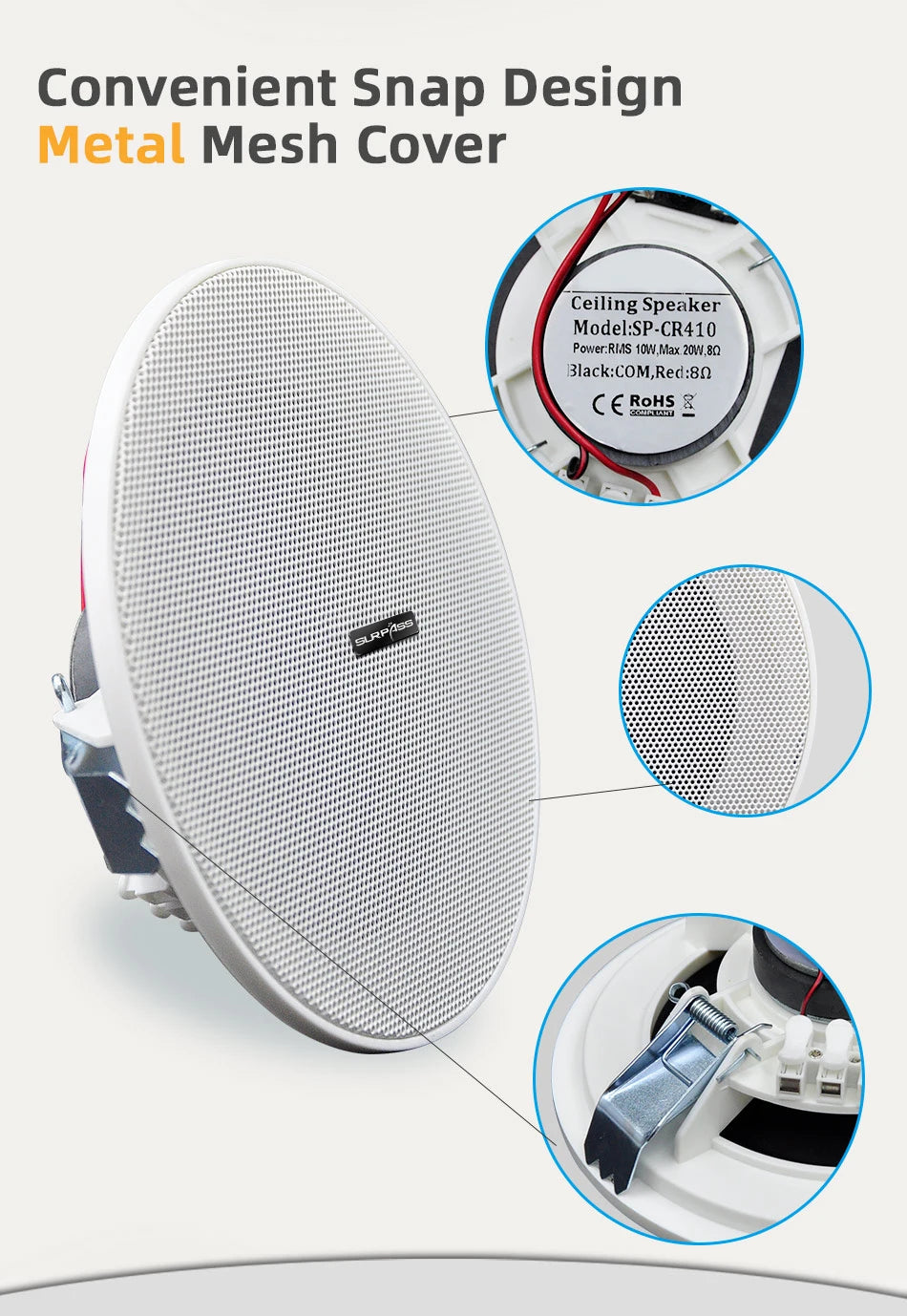 Bluetooth Wall Amplifier Smart Home Audio Mini Touch