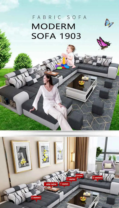 Modern Fabric Sofa Set Furniture Living Room