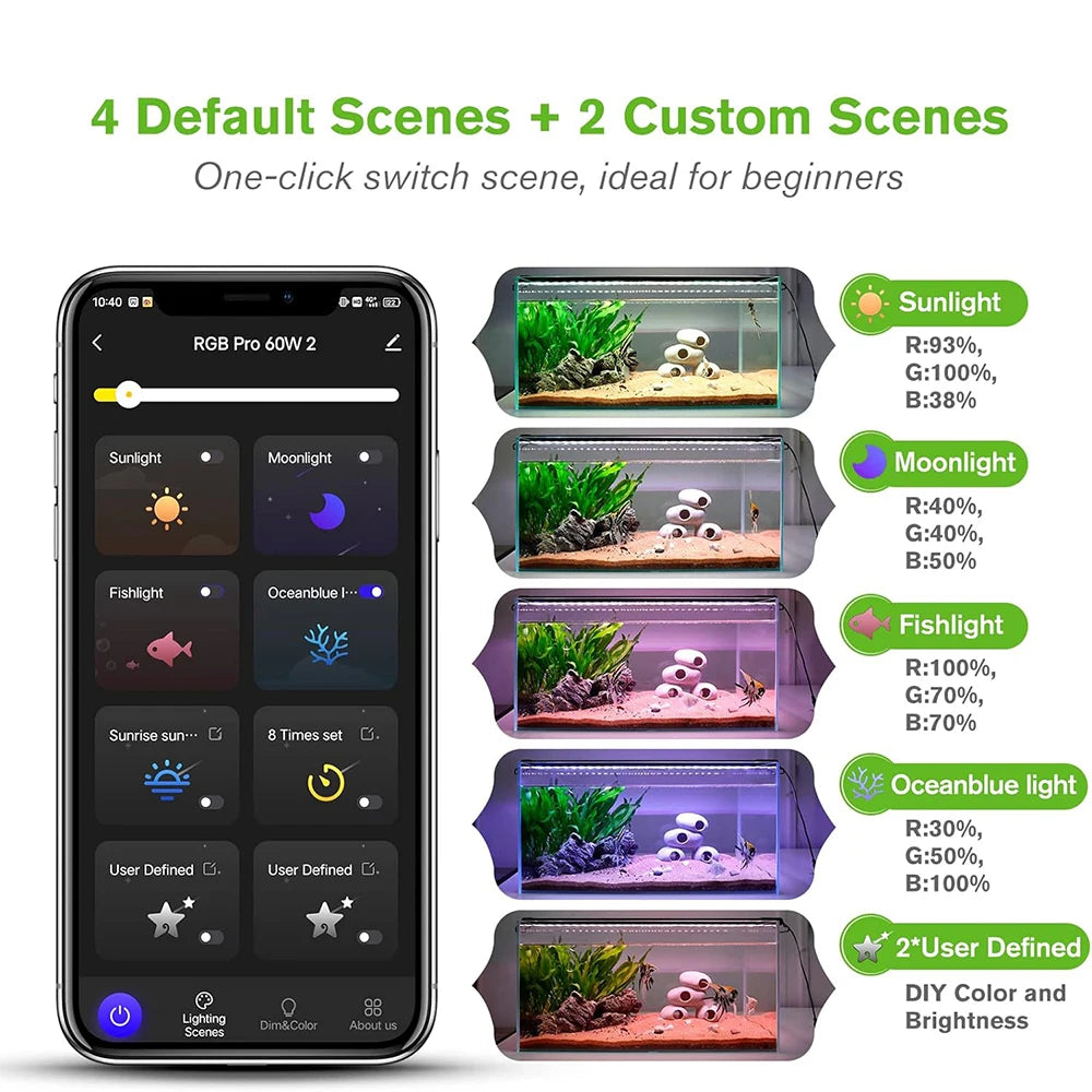 Smart Aquarium Light App Control Full Spectrum