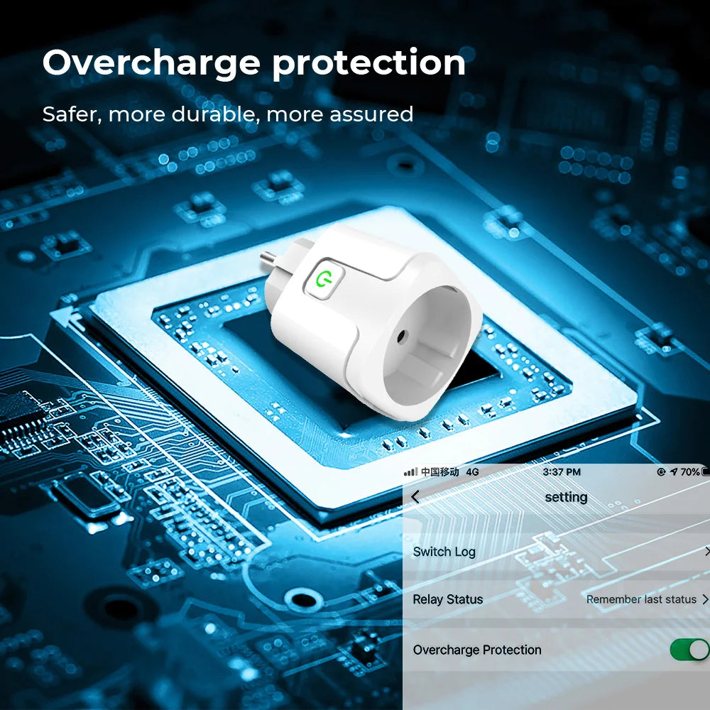 Tuya WiFi Smart Plug 16A/20A EU Smart Socket