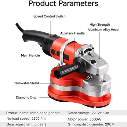 Powerful 3800W Electric Angle Grinder